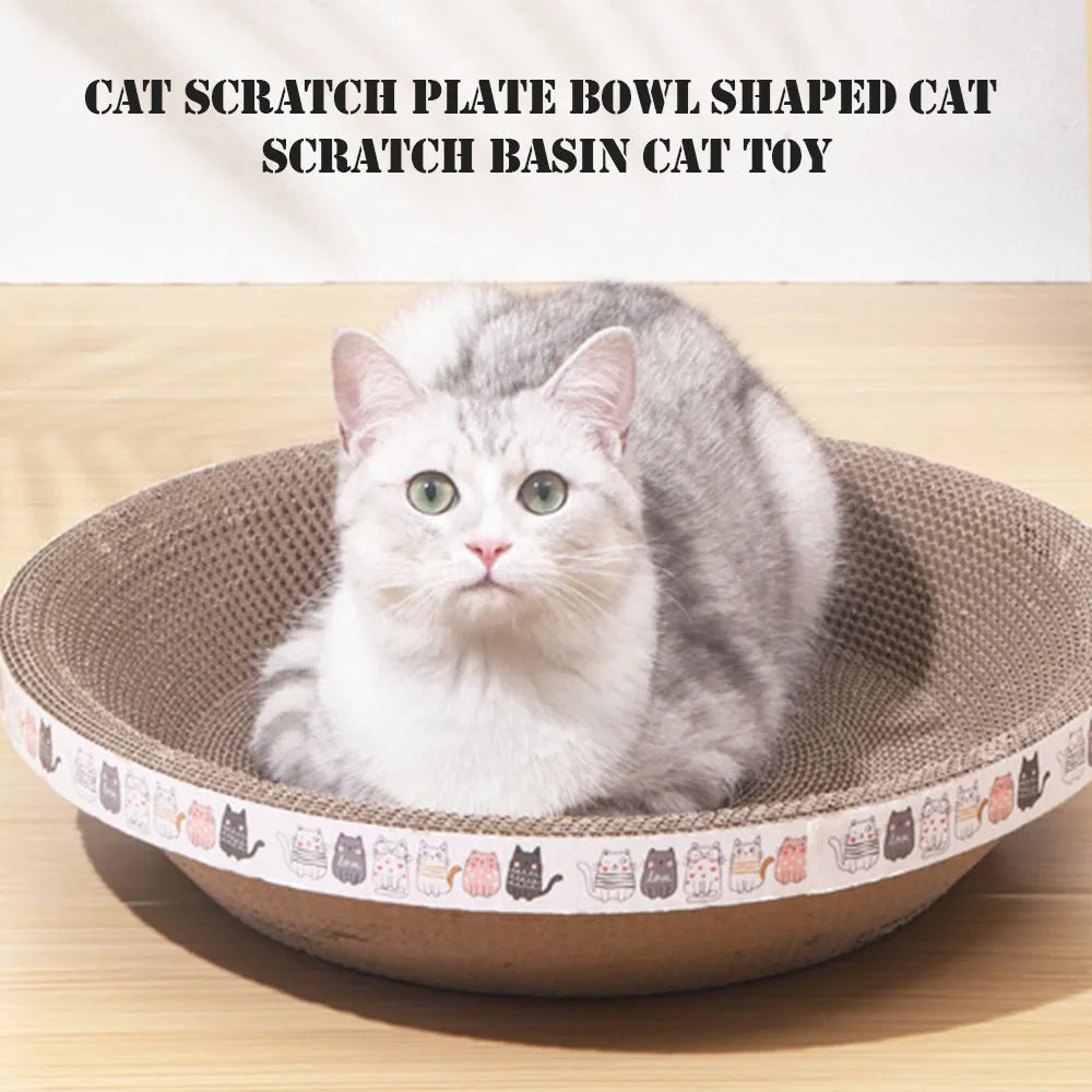 Brinquedos para Gatos Tamanho G Cama para Animais de Estimação Placa de Arranhar Tigela de Papelão Ondulado Almofada para Gatos Brinquedo Arranhador Oval Moedor de Garras Acessórios para Gatos
