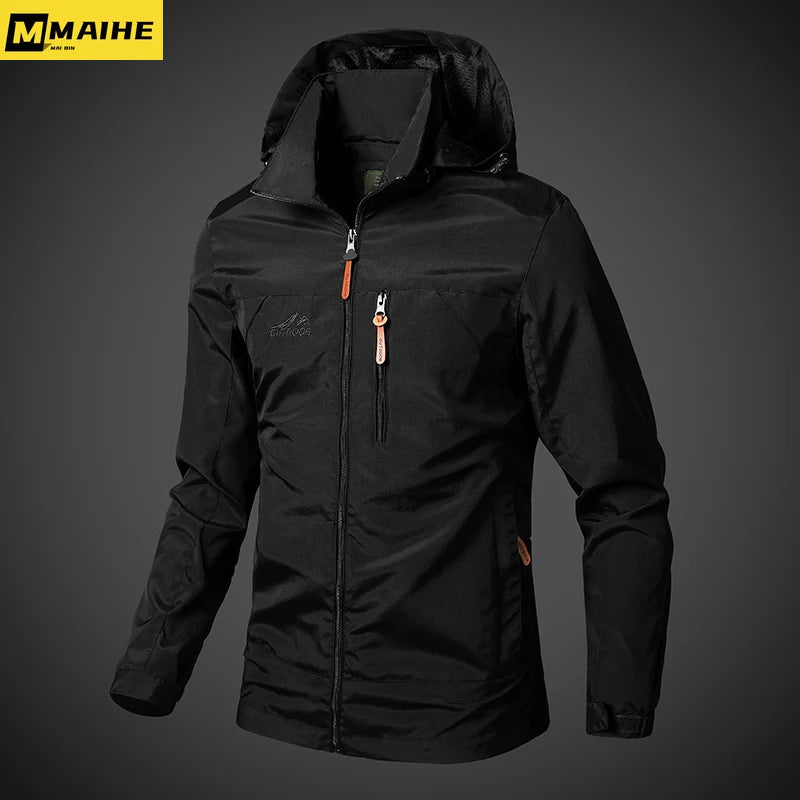 Jaquetas Quebra-Vento Masculinas Impermeáveis Militares com Capuz Jaqueta Masculina Nova de Combate Homem Outono Caminhada ao Ar Livre Ciclismo Bomber Corta-Vento
