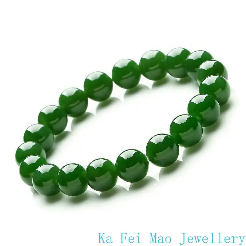 Natural Hotan Jade Jasper Elastic Bracelet Charm Luxury Boutique Jewelry Couple Bracelet for Men and Women Holiday Gift