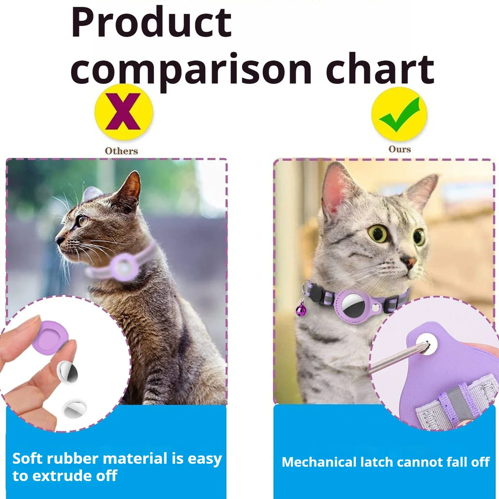 Cat AirTag Holder Collar Breakaway Reflective Strips Adjustable...