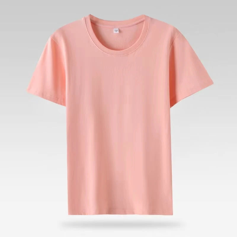 Camiseta Feminina Manga Curta Algodão Gola O Solta Preta Branca Básica Fina Tops Moda Harajuku Casual Roupa Exterior Camisetas - preta P