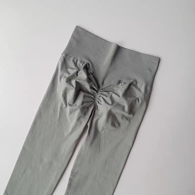 Legging Yoga Feminina Cintura Alta Sem Costura Push Up Legging Esportiva Fitness Corrida Levanta Bumbum Altamente Elástica Legging de Academia