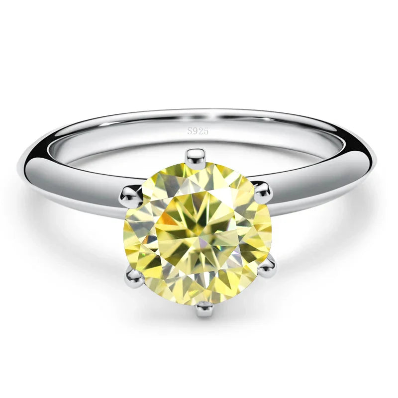JoyceJelly 1/2/3/5ct Anéis de Moissanite Coloridos Femininos Com GRA Prata Esterlina 925 Joias de Luxo Atacado Preço Baixo