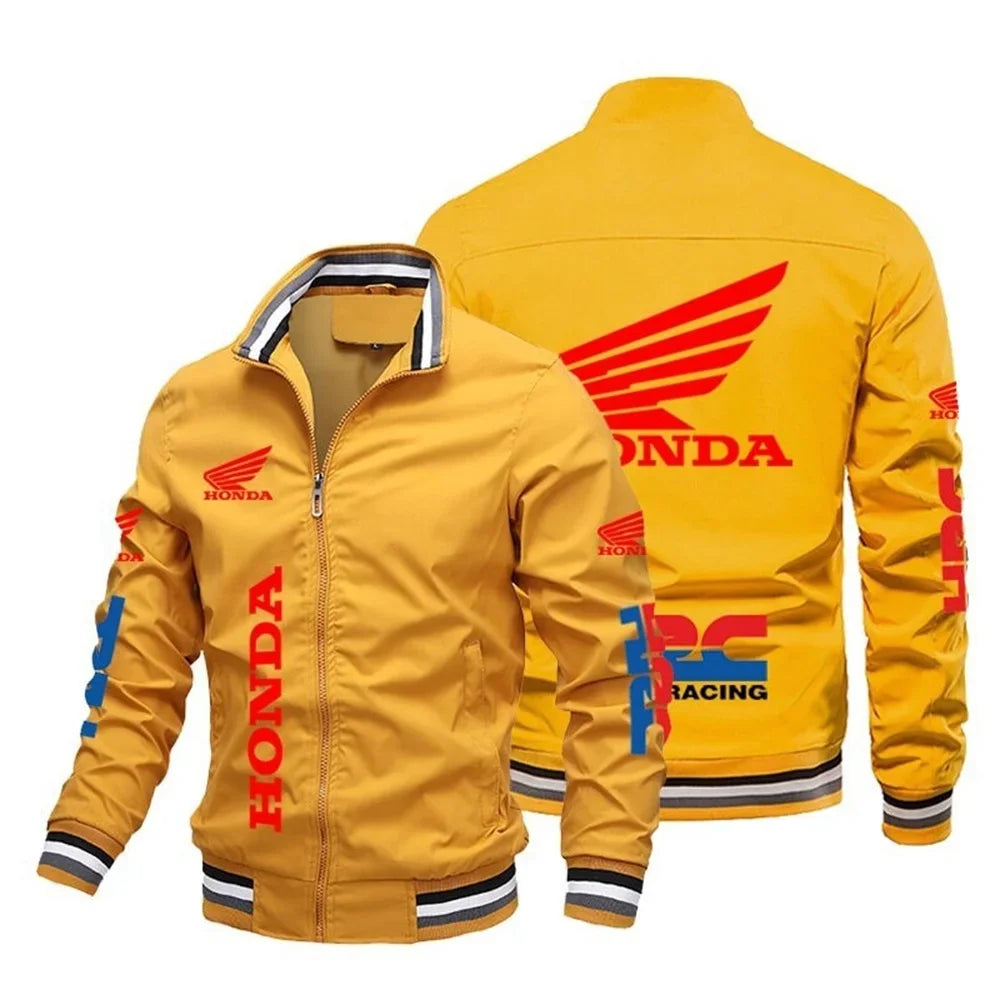 Honda Moto 2025 Nova Jaqueta de Motocicleta Padrão Jaqueta Bomber Baseball Moto Top Masculino