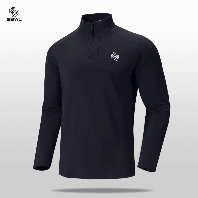 SBWL Outono/inverno nova camiseta masculina de manga longa para esportes ao ar livre, corrida, esqui, montanhismo e fitness