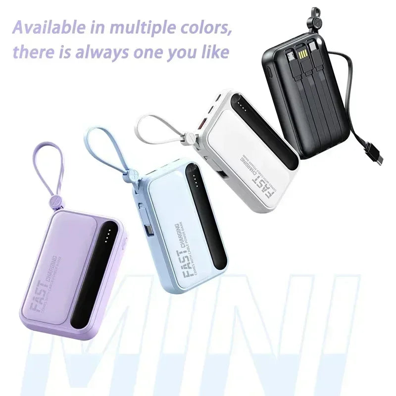 Power Bank 500000mAh 120W Grande Capacidade 4 em 1 Cabos Display