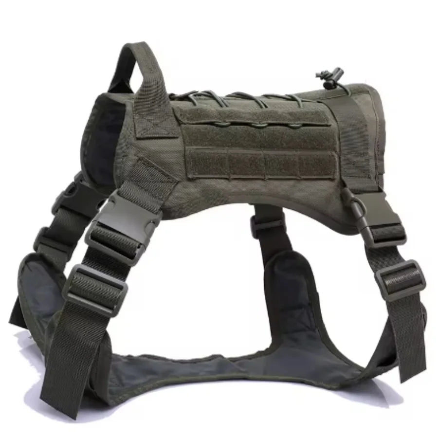 Coleira de Peitoral Tático para Cães Médios e Grandes Coleira para Cães Colete Militar para Cães Arnês Ajustável para Cães de Serviço para Treinamento e Caminhada