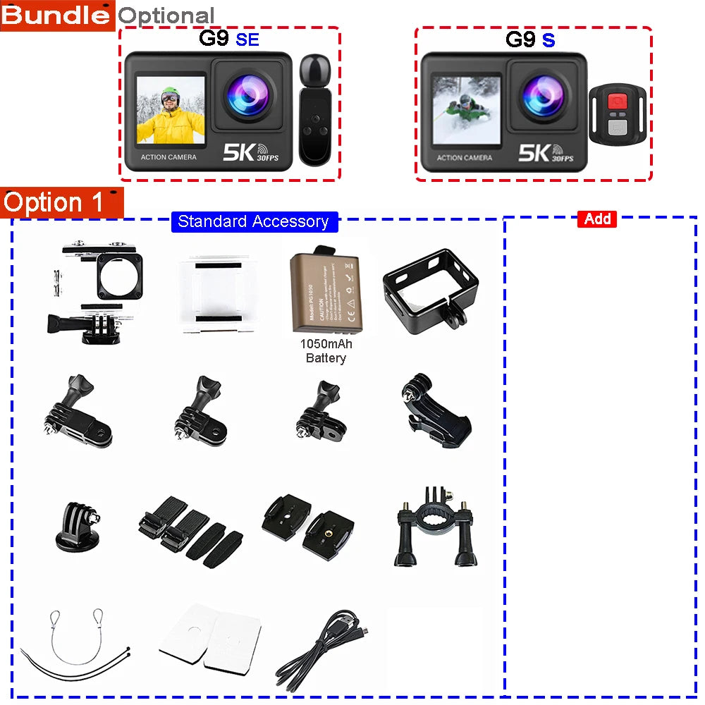 Action Camera 5K - 4K60FPS 50MP - 2.0 Touch EIS