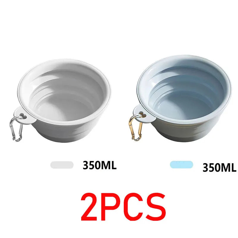 WonderNest 350ml Folding Dog Bowl Silicone 2-Pack