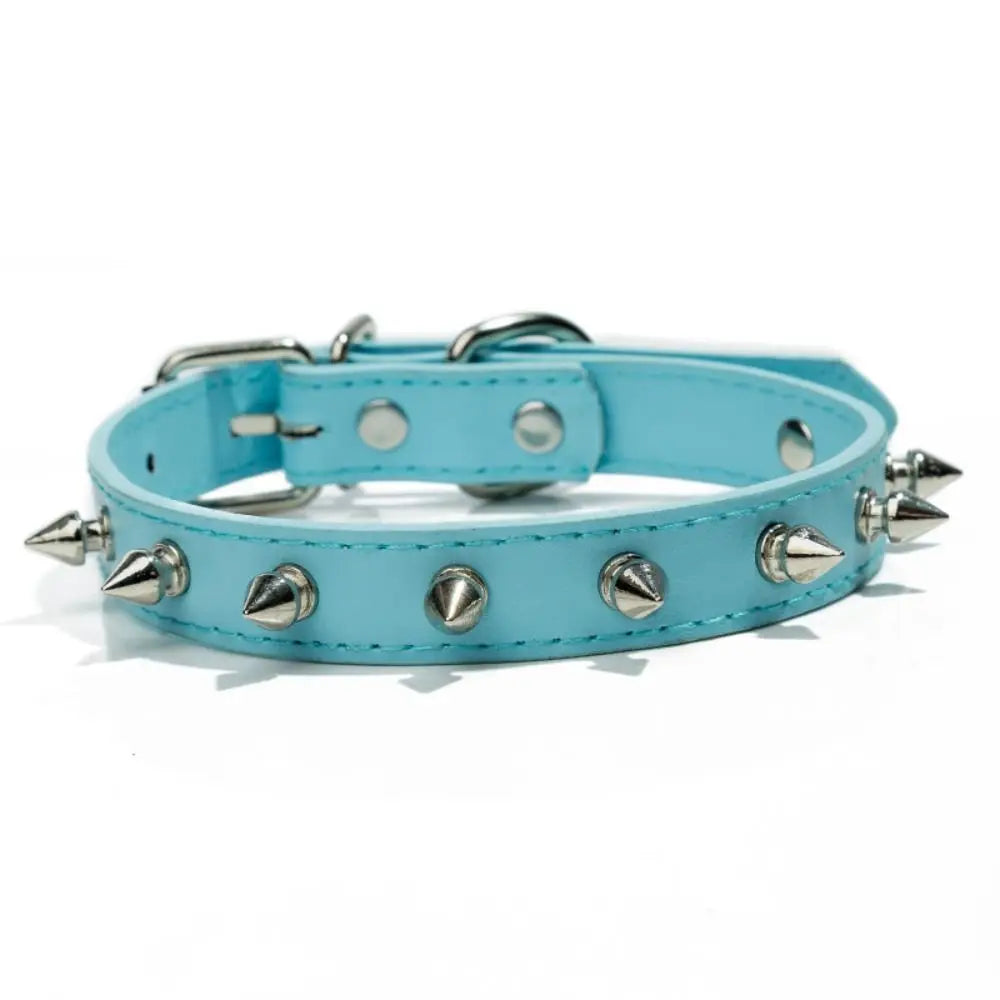 Pet Products Leather Cat Dog Collar Cool Adjustable Pet Necklace Exquisite Colorful Pet Spiked Studded Collars Cats