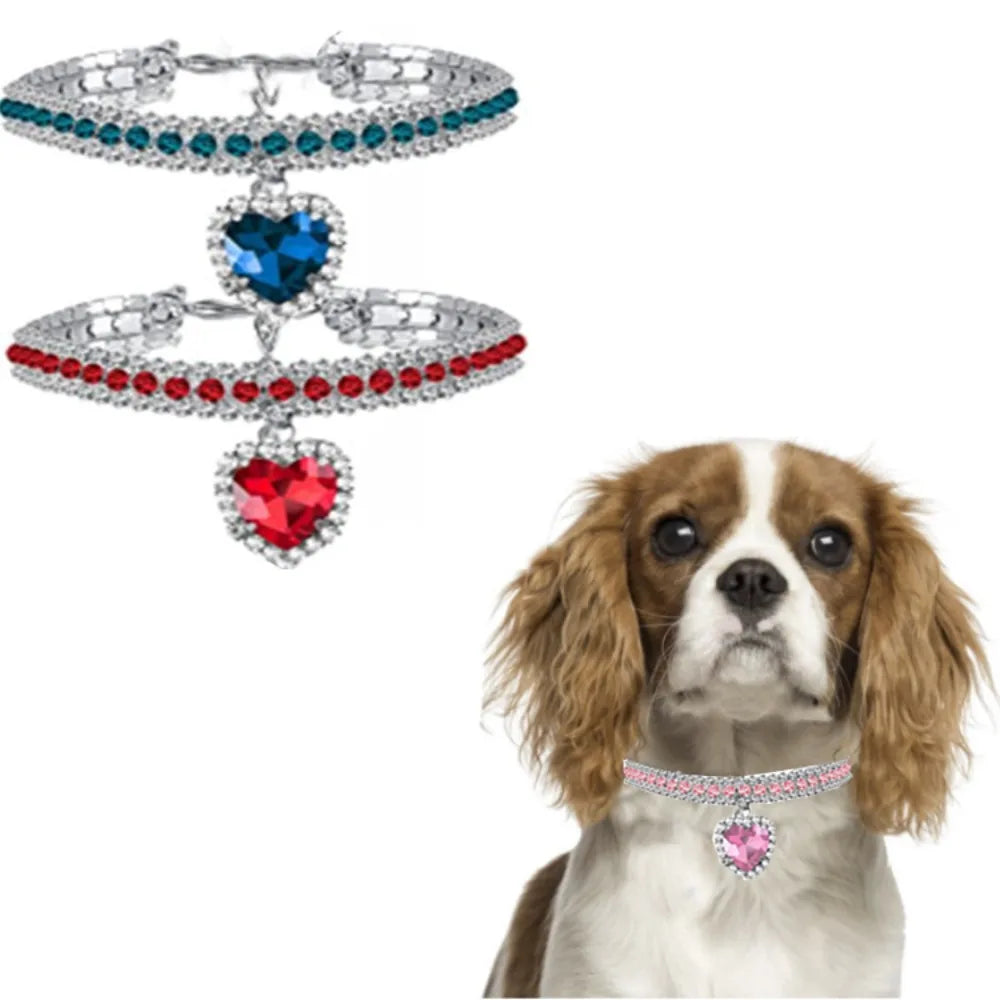 Kitten Diamante Collar Necklace for Cat Rhinestone Cute Bling Puppy Doggy Crystal Pendant Diamond Collar Pet Accessories Collar