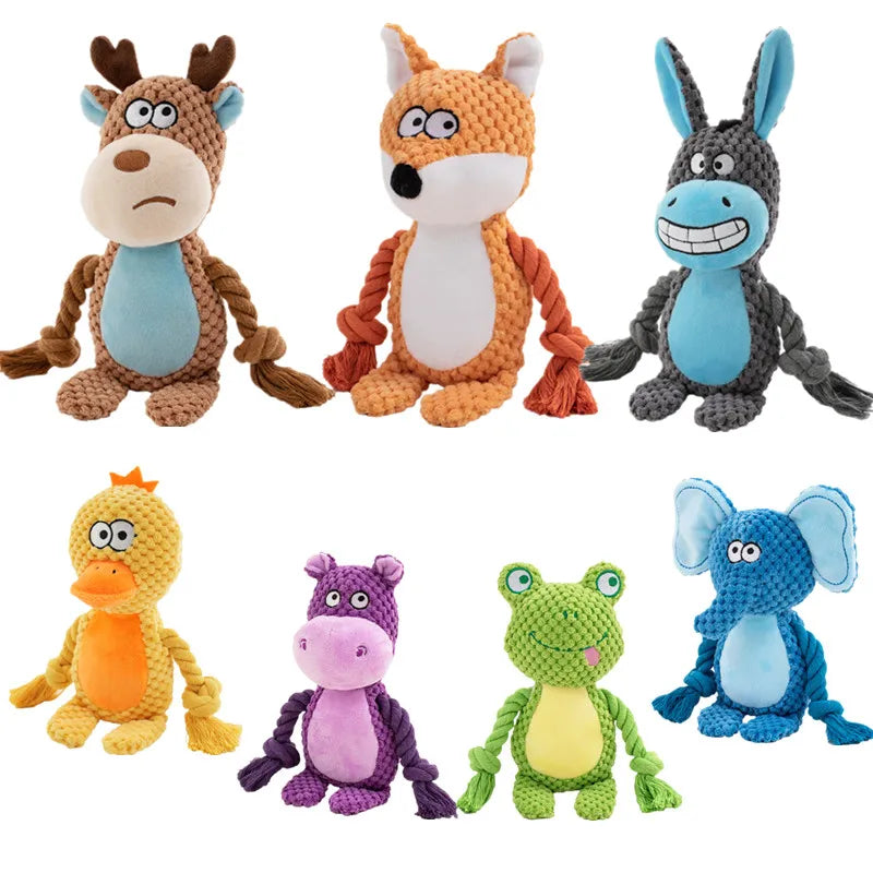 Brinquedo de Pelúcia Recheado para Cães, Articulação Pequena, Cru, Indestrutível, Resistente à Mordida, com Som, Chocalho de Cachorro para Brinquedos de Estimação
