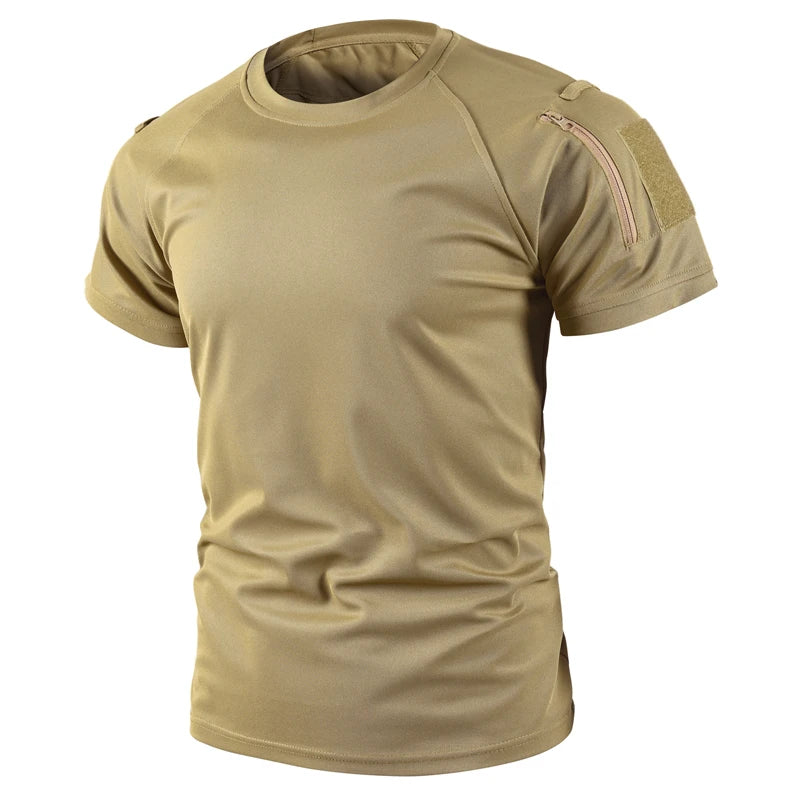 Camisetas Militares Táticas Masculinas de Verão Secagem Rápida Respiráveis Elásticas para Caminhada Camping Escalada Esportes Academia