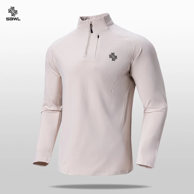 SBWL Outono/inverno nova camiseta masculina de manga longa para esportes ao ar livre, corrida, esqui, montanhismo e fitness