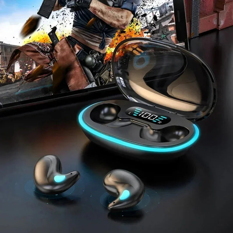 Fones de Ouvido Sem Fio Bluetooth X55 com Gancho de Orelha Fones Bluetooth Graves Redução de Ruído Fones de Ouvido Estéreo HiFi
