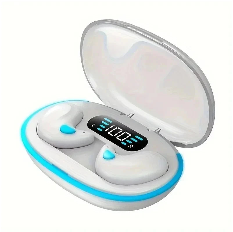 X55 Fones de Ouvido Sem Fio Mini Fones para Dormir TWS Bluetooth Estéreo Headsets Ocultos com Microfone Chamada HD Esporte