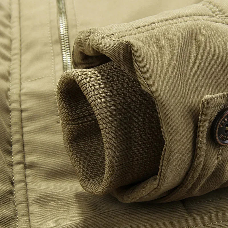 Jaqueta Masculina Parka Sólida Casaco Masculino Tamanho Grande Roupa Parka Externa Jaqueta Masculina de Inverno Mais Veludo Grosso Quente Multi Bolsos