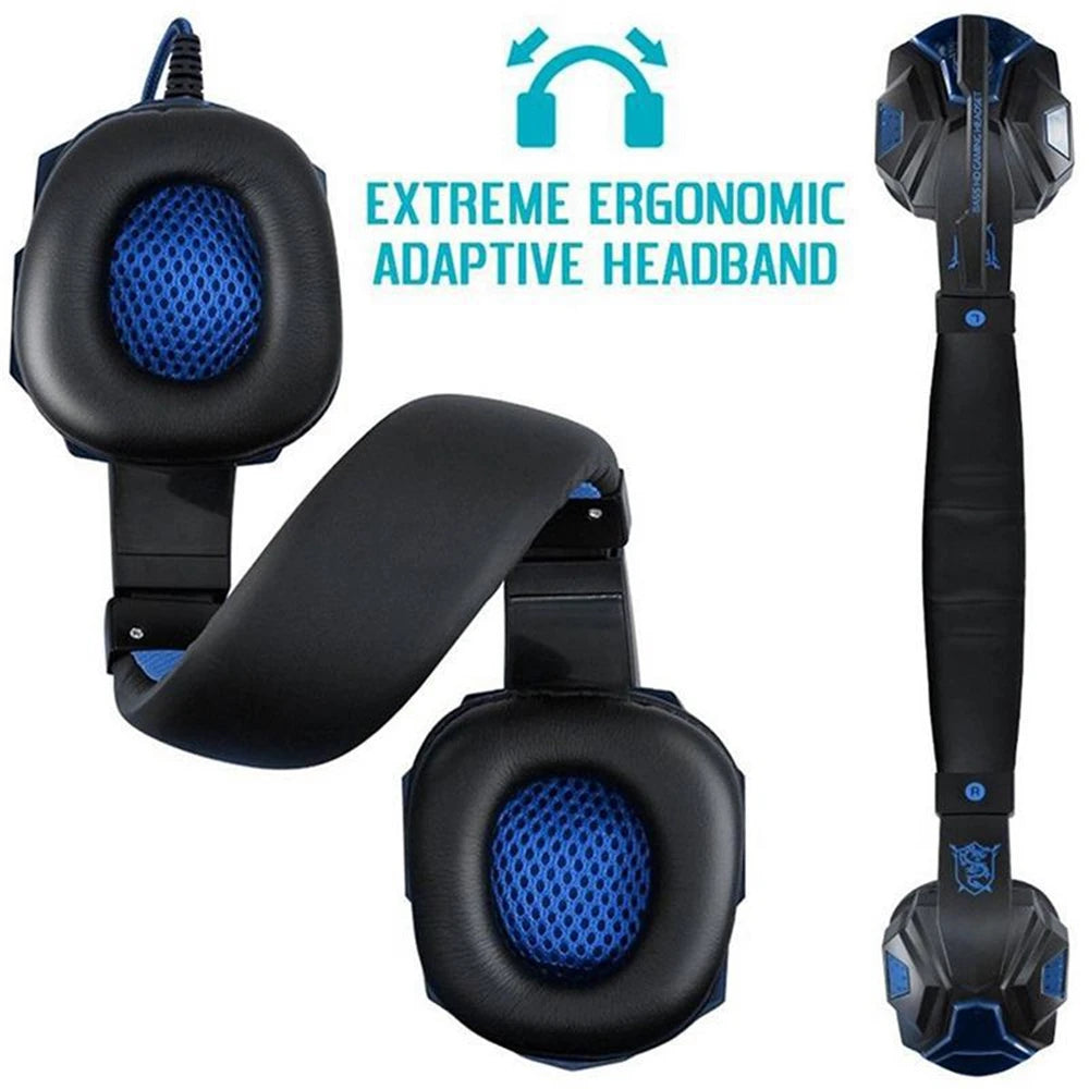 Headset Gamer Over-Ear Com Fio 3.5mm Fone De Ouvido Estéreo Com Microfone Ajustável Para PS4 PS5 Notebook Computador PC