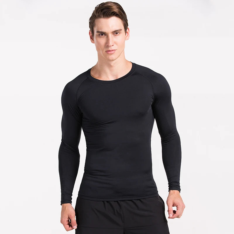 Camiseta Compressão Masculina Manga Longa — Corrida e Academia
