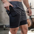Camo Running Shorts Men Gym Sports Shorts 2 In 1 Quick Dry Workout...