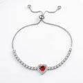 Light Luxury 925 Sterling Silver Heart-shaped Love-cut Color Crystal Zircon Bracelet Niche Design Women's Jewelry