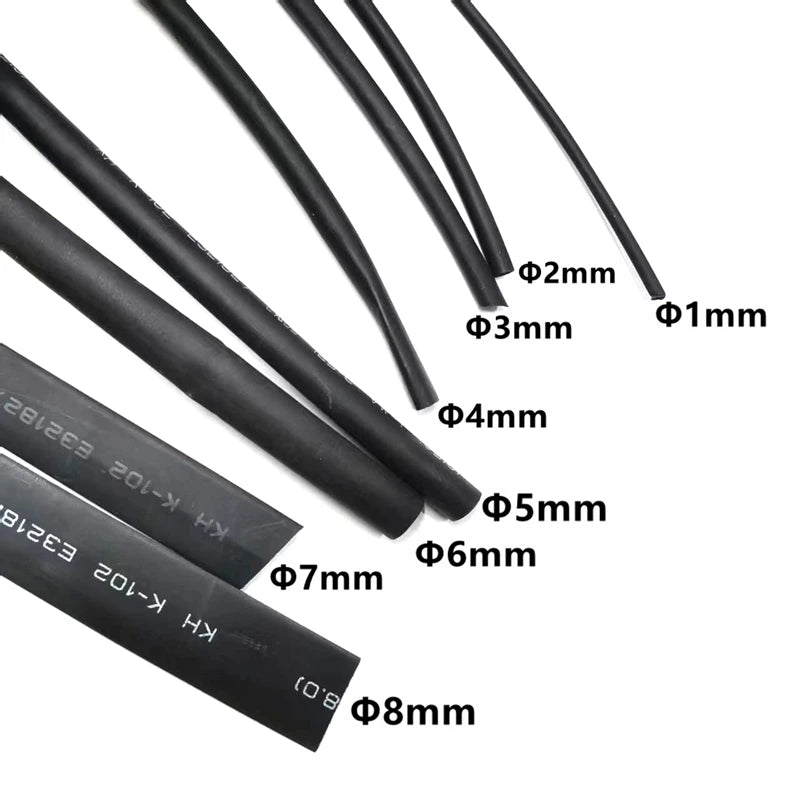 WonderNest Tubo Termo Retrátil Preto 5m 1mm-10mm