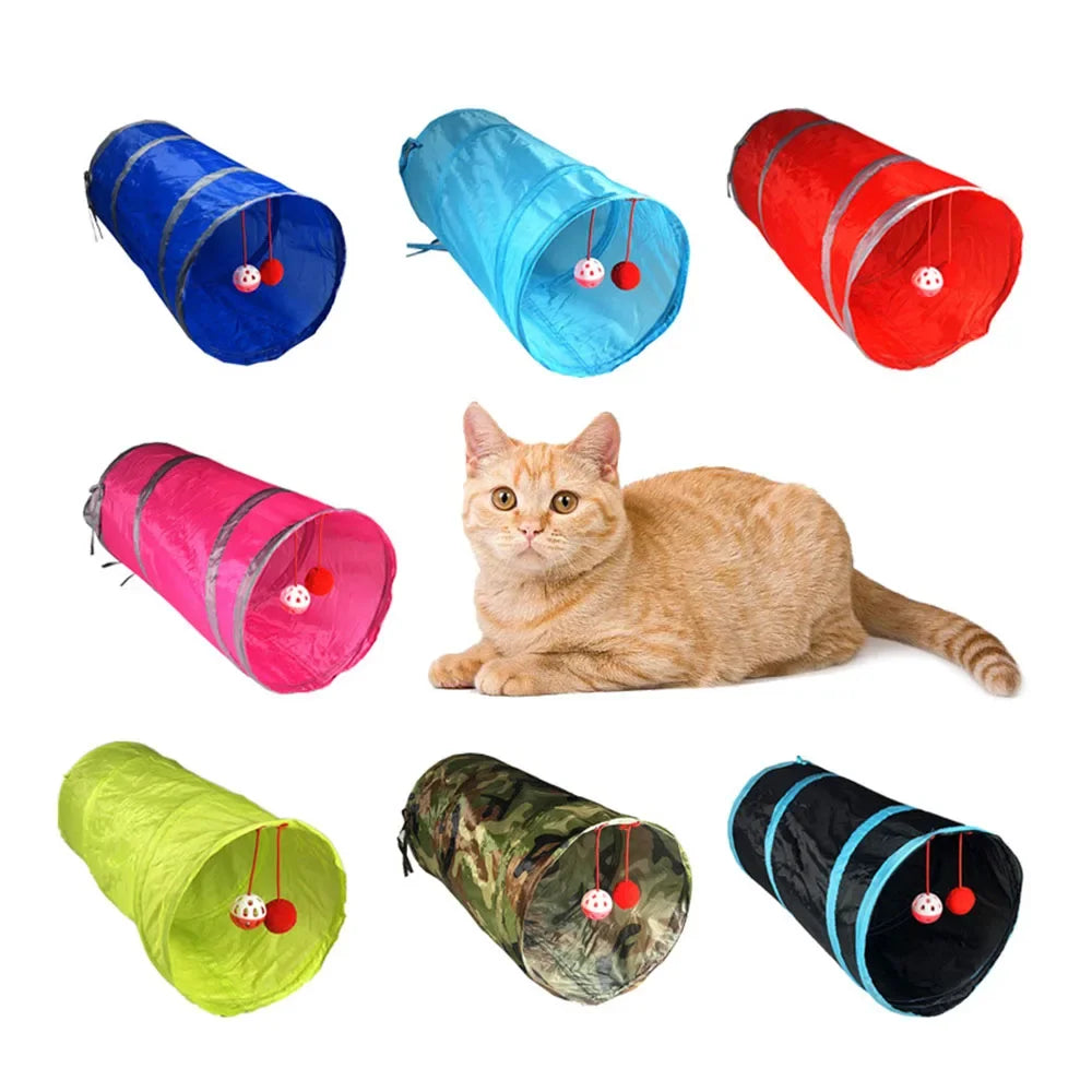 Brinquedos para Gatos Túnel Dobrável Tubo Cubo Gatos Brinquedos Túnel Gatinho Tenda Casa Divertida Tubo Pet para Cães Pequenos Gatos Treinamento Suprimentos
