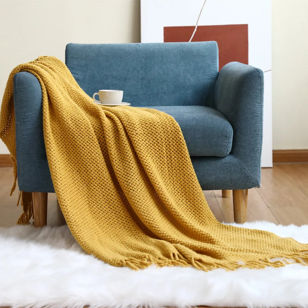 Cable Knit Khaki Throw Blanket Lightweight Knitted Jacquard Throw Blanket for Couch, Sofa, Bed, Chair, Cozy Texture Farmhouse