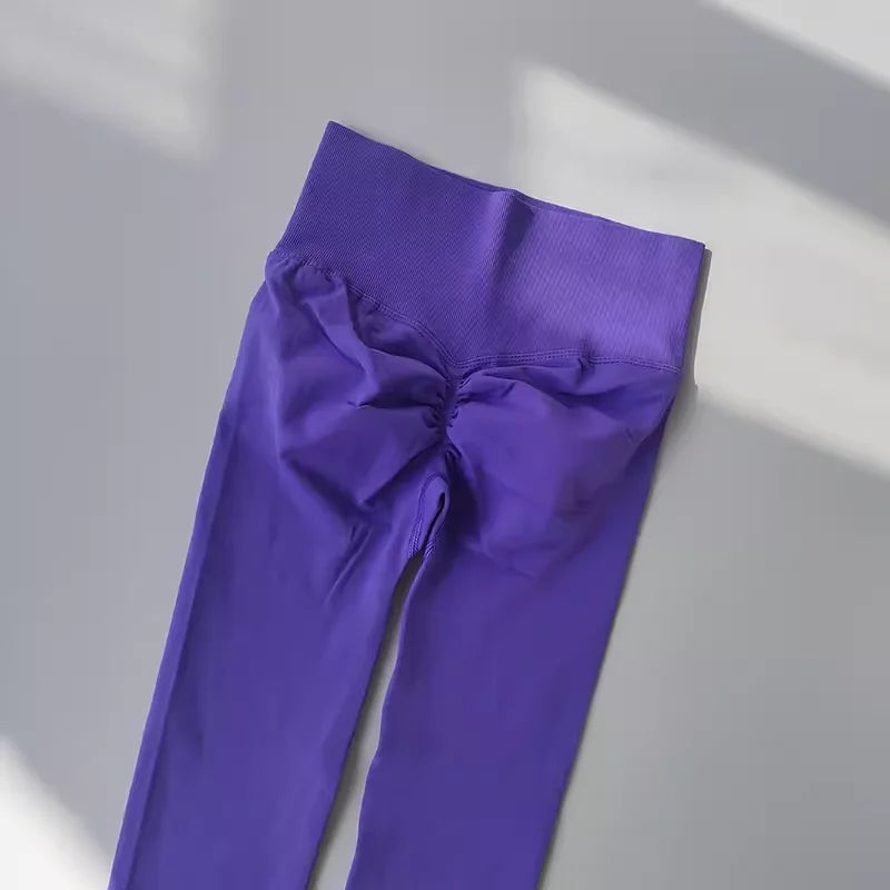 Legging Yoga Feminina Cintura Alta Sem Costura Push Up Legging Esportiva Fitness Corrida Levanta Bumbum Altamente Elástica Legging de Academia