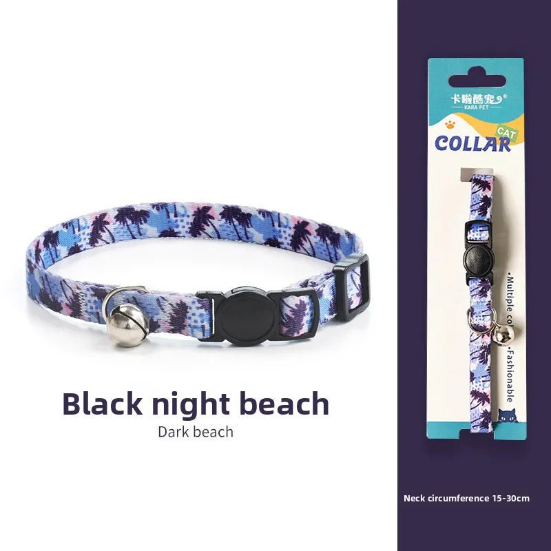 Cat collar Kitten woven necklace Collar bell Anti-choking Comfort Safety buckle Pet decoration
