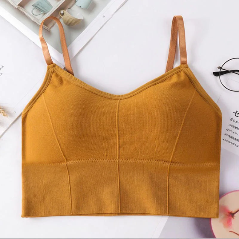 Sutiã Esportivo Sem Costura Feminino Backless Top de Ginástica Feminino Roupa Íntima Feminina Alça de Ombro Ajustável Acolchoada Colete de Yoga Bralette