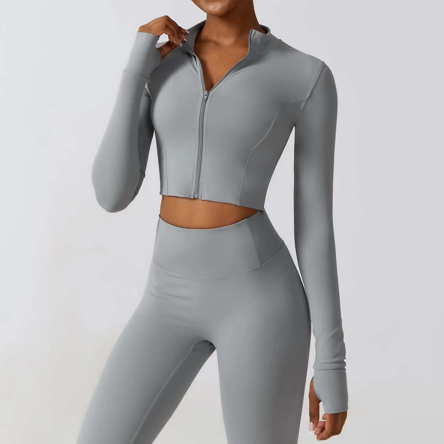 Jaqueta Cropped com Zíper Feminina — Estilo e Praticidade no Treino