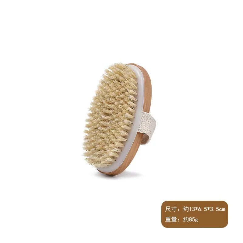 Natural Wood Long Handle Body Bath Brush