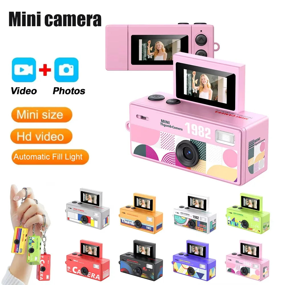 Mini Thumb Camera 0.96inch Flip Screen Keychain Camera Retro 720P Outdoor Sports Camera Very Small Camcorder Video Recorder