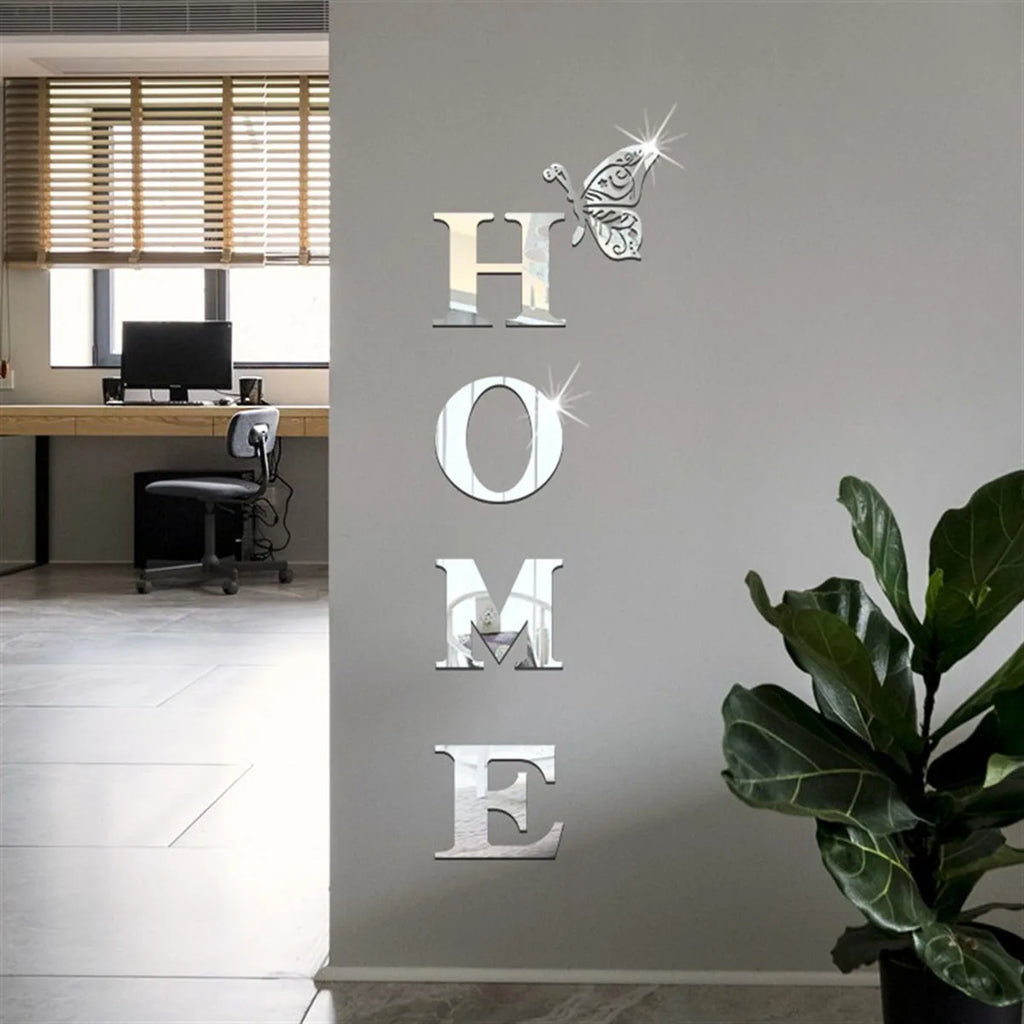 Adesivo de Parede Espelhado 3D WonderNest HOME 82x30cm Prata