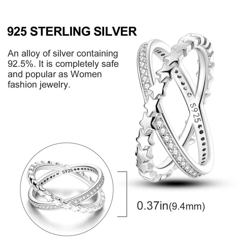 2026 Novas Alianças de Prata 925 Zircônia Brilhante Anéis CZ Anéis Para Mulheres Casamento Original Joias Finas Acessórios Presentes