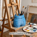 Unique Denim Style Stationery Storage Container Elegante Desktop...