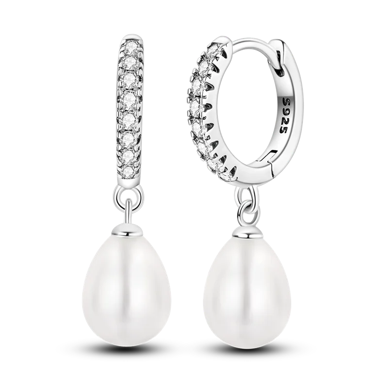 Orstarry 925 Sterling Silver Crystal Circular Eardrops Drop Earrings Women Earrings Charm Fashion Versatile Party Jewelry Gifts