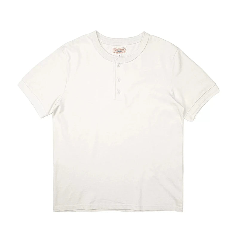 Camiseta Henley Manga Curta Red Tornado Algodão Pesado Masculina Dia a Dia Amekaji