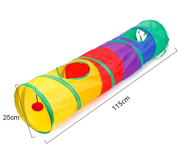 Túnel Dobrável para Gatos Brinquedo Interativo para Gatos e Filhotes Treinamento Divertido para Gatinhos Entediados Brinquedo de Túnel para Cães, Gatos e Coelhos