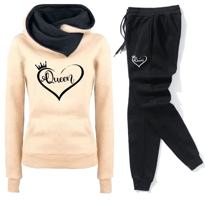 Women's Tracksuit Autumn Winter Quality Hoodies Casual Print Single Sport Pants Comfort Outdoors Daily Jogging Gym Woman Fashion