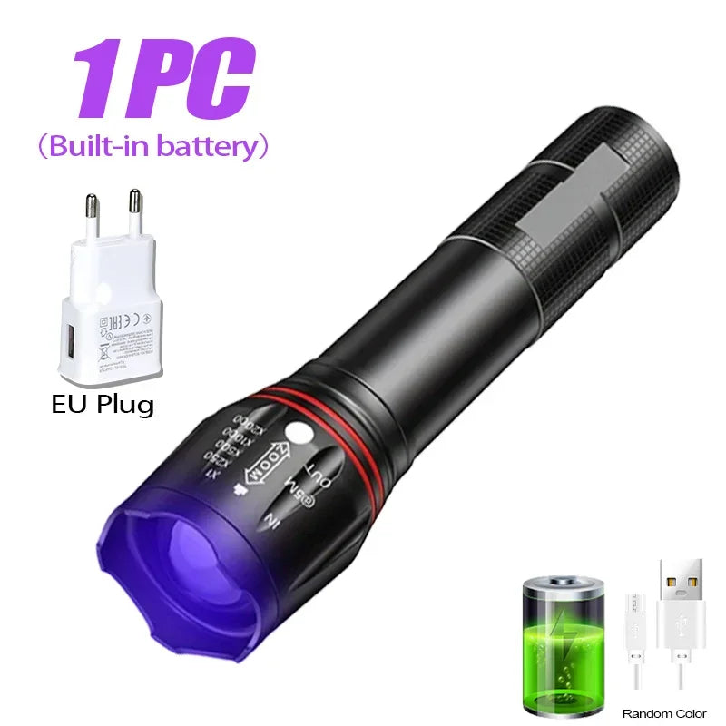 Lanterna UV WonderNest T6 395nm para Inspeção
