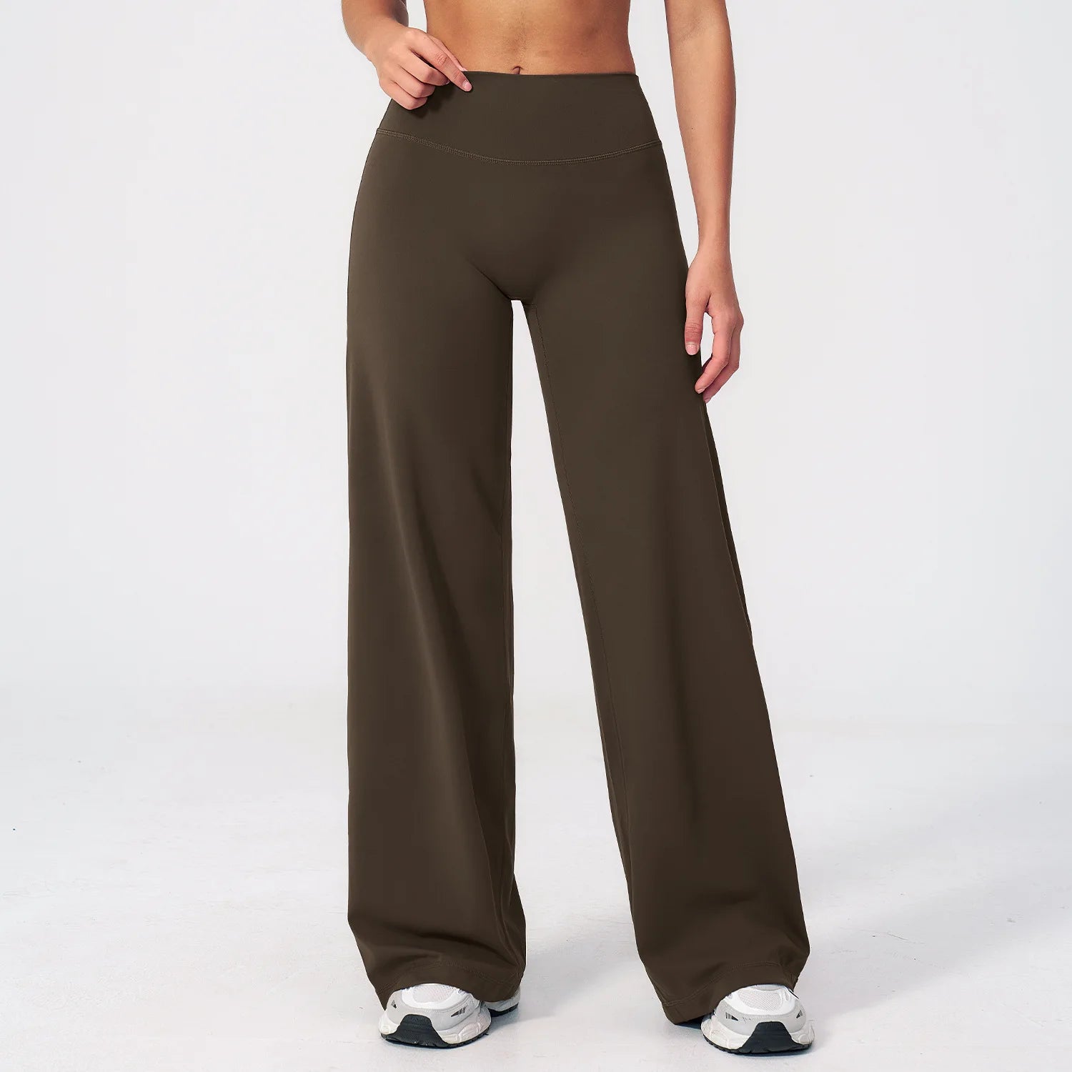 Yoga Pants Women Straight Leg Bottoms Women's Mid-Waist Fitness Pants Gym Leggings Naked Feel Pilates Running Sports Trousers