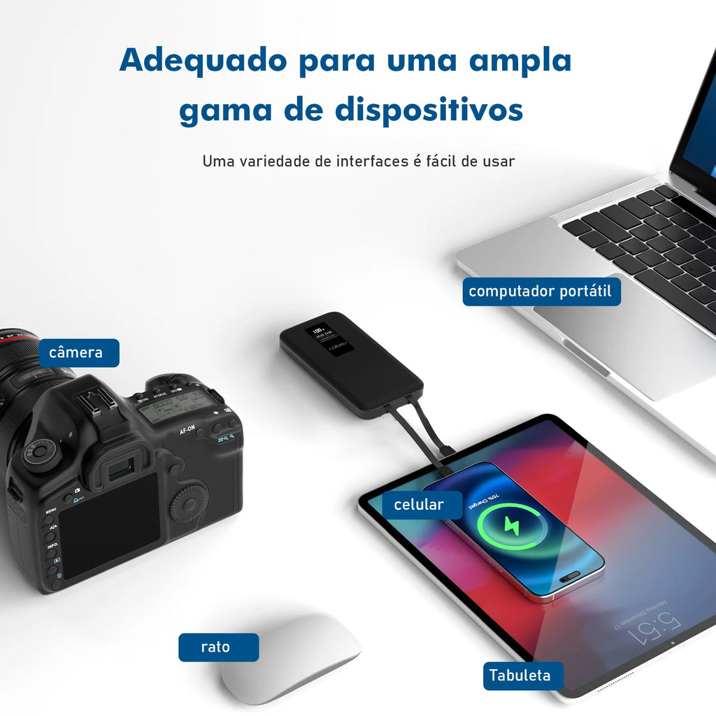 Power Bank Bateria Portátil 10000mAh 23W