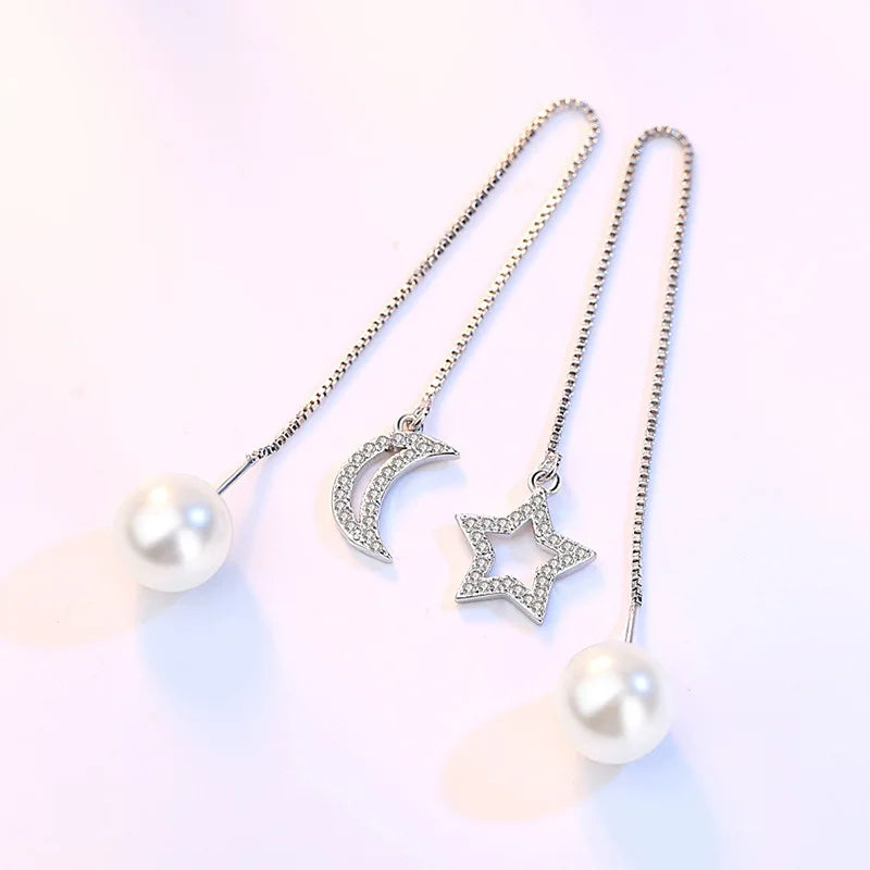 925 Sterling Silver Earrings Zircon Pearl Twist Luxury Stud Earrings For Women brincos pendientes bijoux