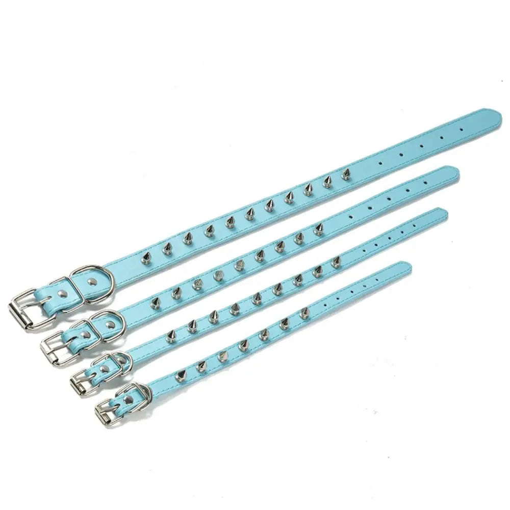 Pet Products Leather Cat Dog Collar Cool Adjustable Pet Necklace Exquisite Colorful Pet Spiked Studded Collars Cats