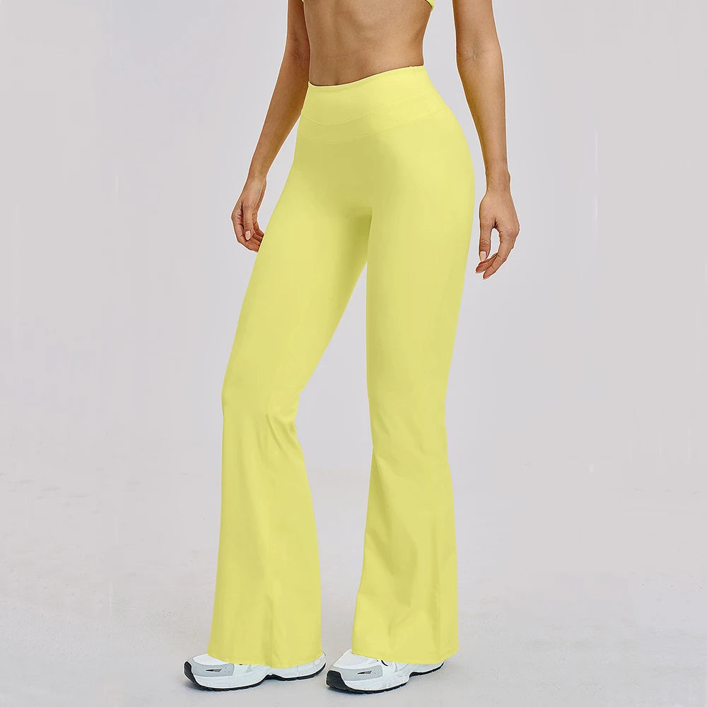 Wide-leg Pants Women's High Waist Yoga Leggings High Stretchy Butt Lifting Breathable Sports Pants for Women Gym Flared Leggings