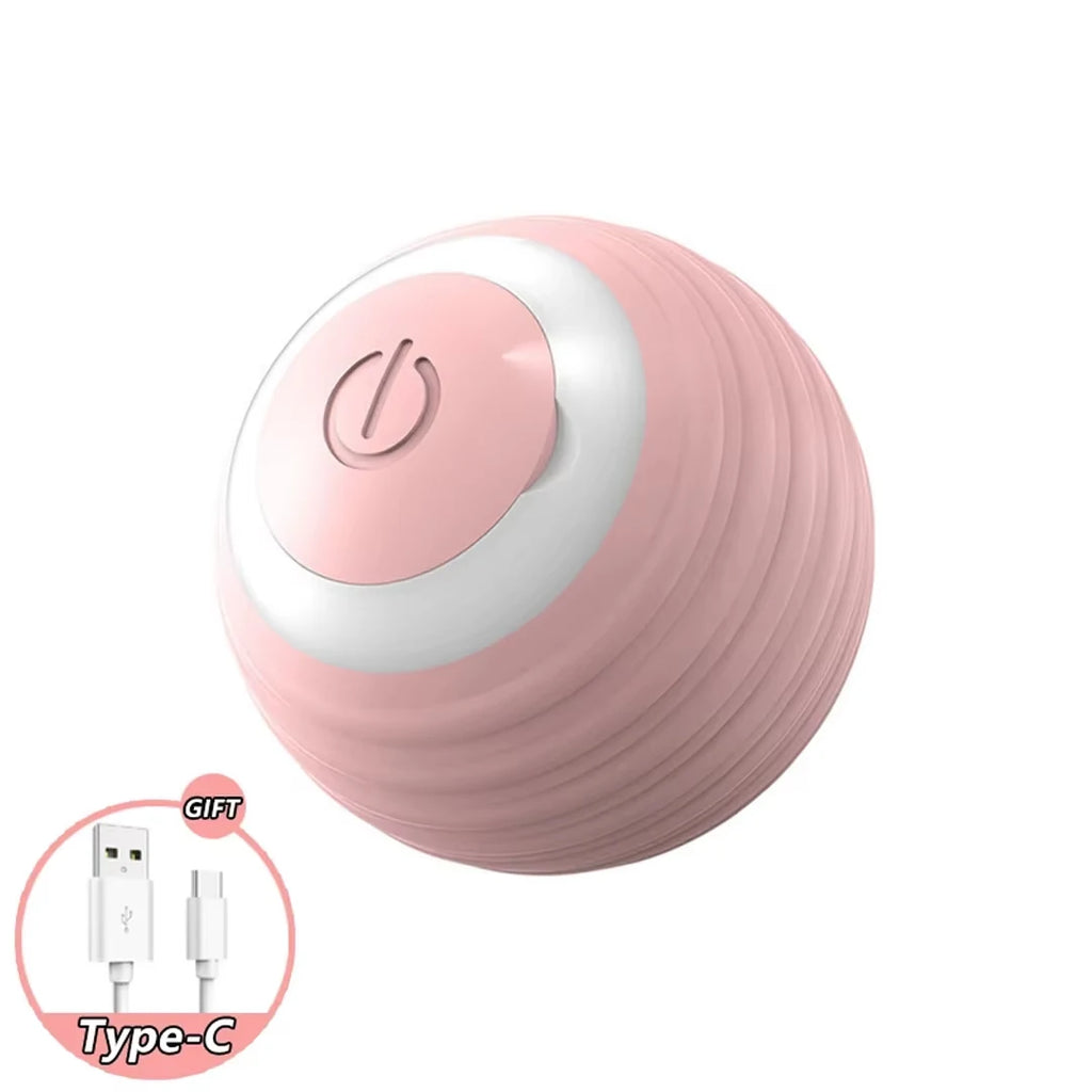 Brinquedo para Gatos Bola Rolante Automática Recarregável via USB Interativo Ativado por Movimento que Brilha no Escuro Brinquedo de Silicone para Animais de Estima Seguro para Todos