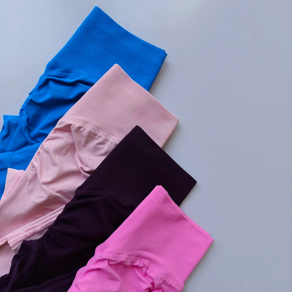 Legging Feminina Sem Costura de Cintura Alta para Academia Yoga Push-Up Calça Esportiva Elástica para Fitness Corrida Levanta Bumbum Academia Pilates