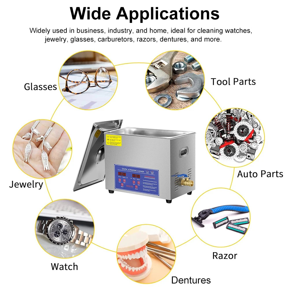 Ultrasonic Cleaner 2L 3L 6L 10L Ultrasound Bath for Glasses Jewelry Lens Board Cleaner Ultrasonic Washing Machine Dishwasher